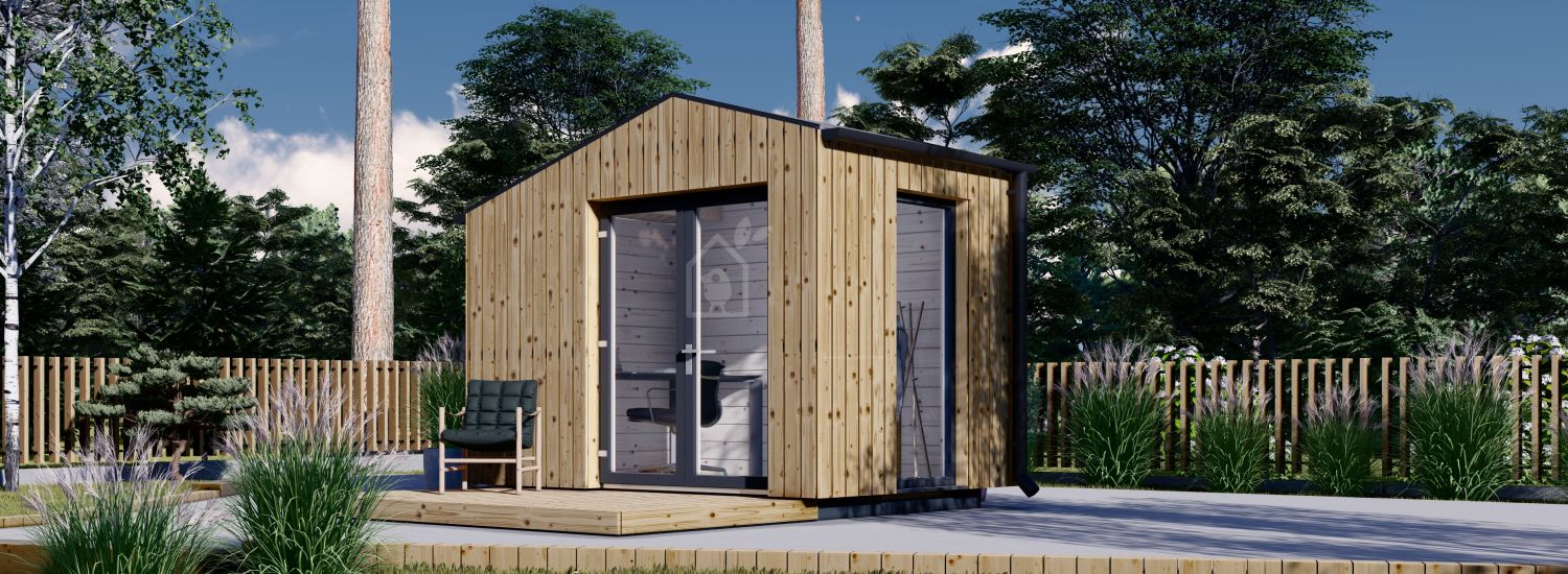 Garden Office Pod TONIA (Insulated, 34 mm + Cladding), 3x2 m (10' x 6'6"), 6 m² visualization 1