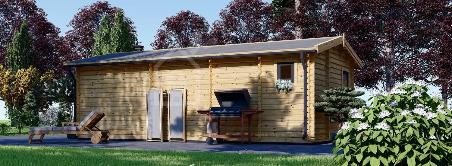 Log Cabin MARION (44 mm) 7.5x4m (25'x13'), 30 m²