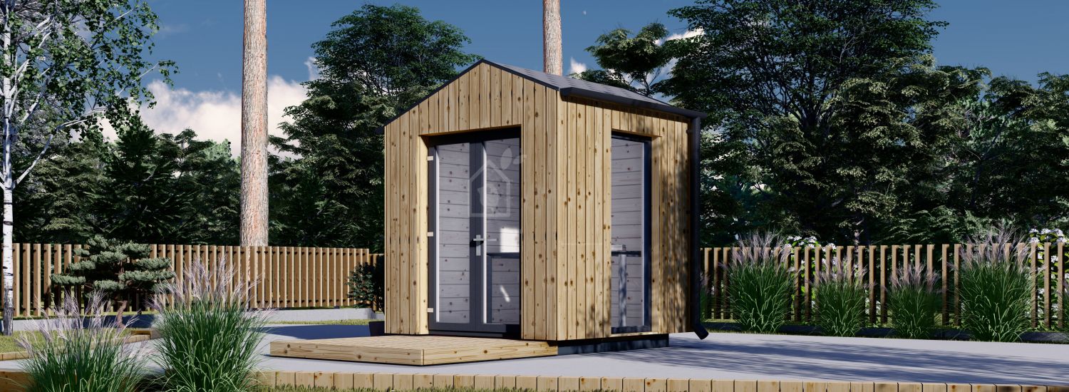 Garden Office Pod TONIA (Insulated, 34 mm + Cladding), 2x2 m (6'6" x 6'6"), 4 m² visualization 1