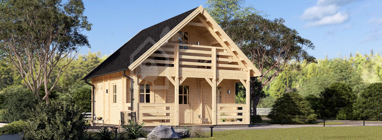 Log Cabin LIVINGTON S (44 mm), 50 m² visualization 1
