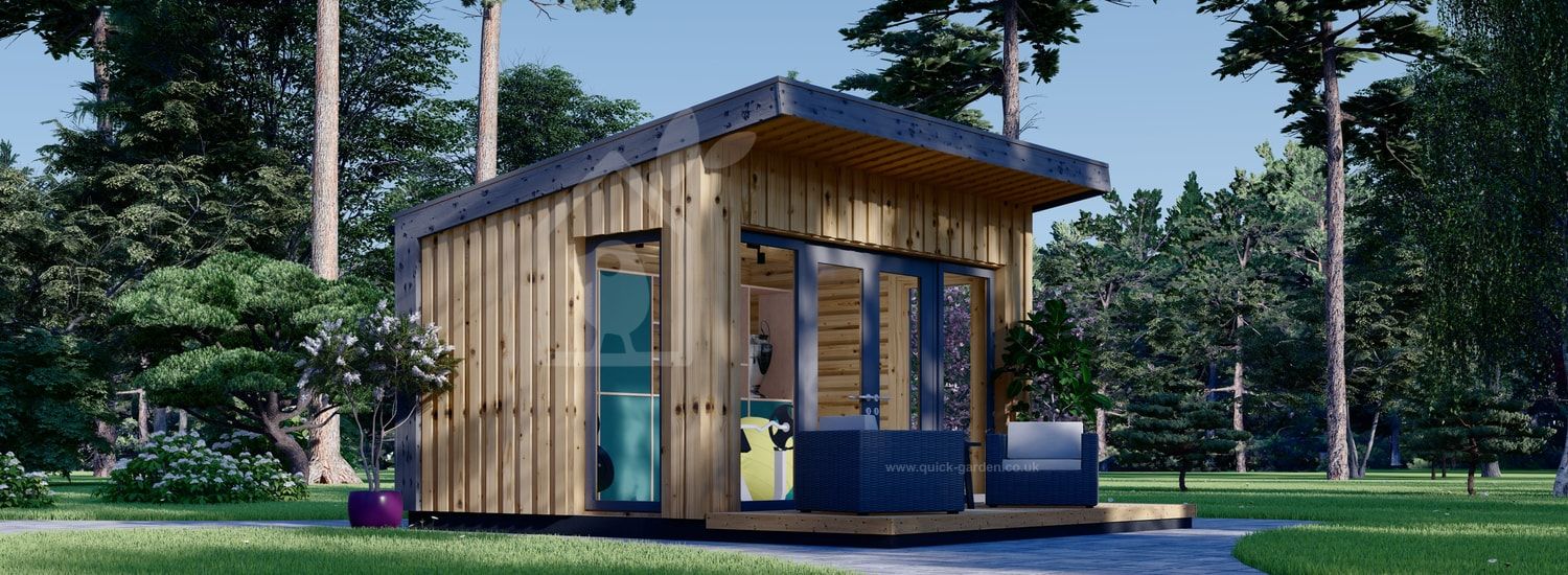 Garden Cabin EVELIN (Insulated, 34 mm + Cladding), 4x3 m, 12 m² visualization 1