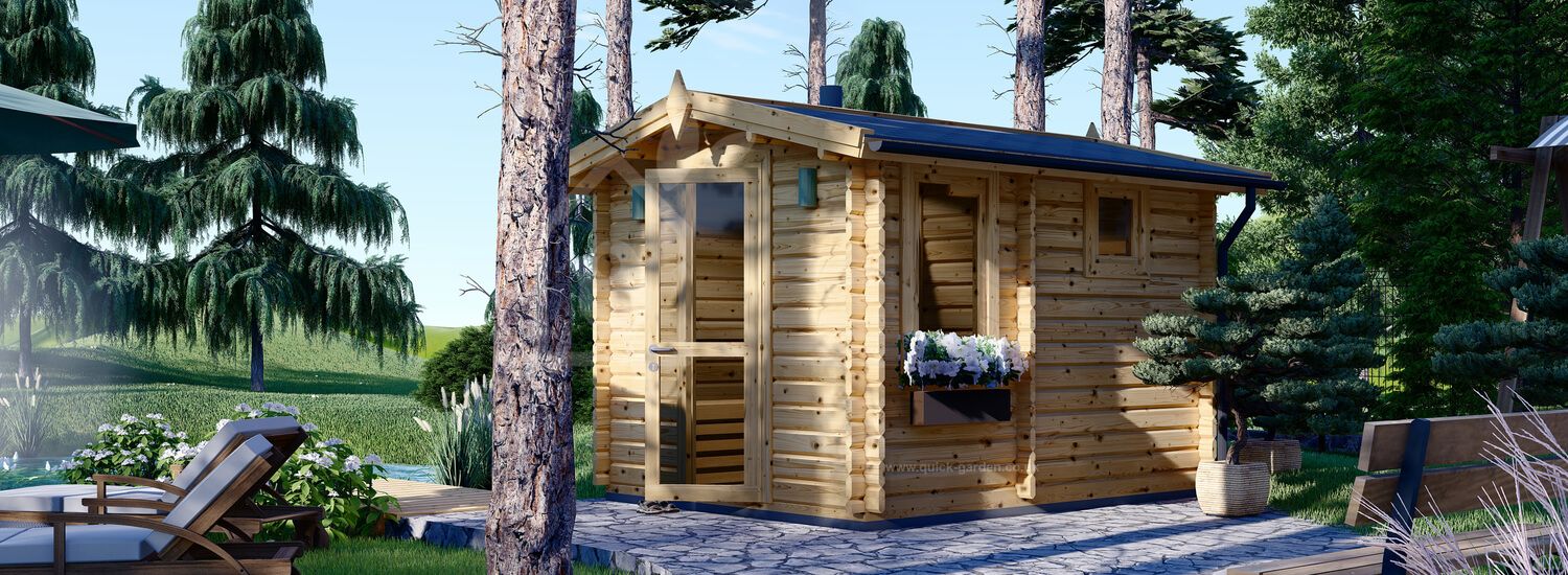 Outdoor Sauna ELDA (44 mm), 2,5x3,2 m, 8 m² visualization 1