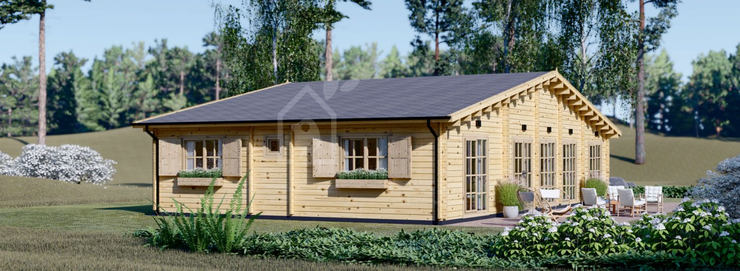 Log Cabin House RIVIERA S (66 mm), 118 m² (no floor) visualization 1