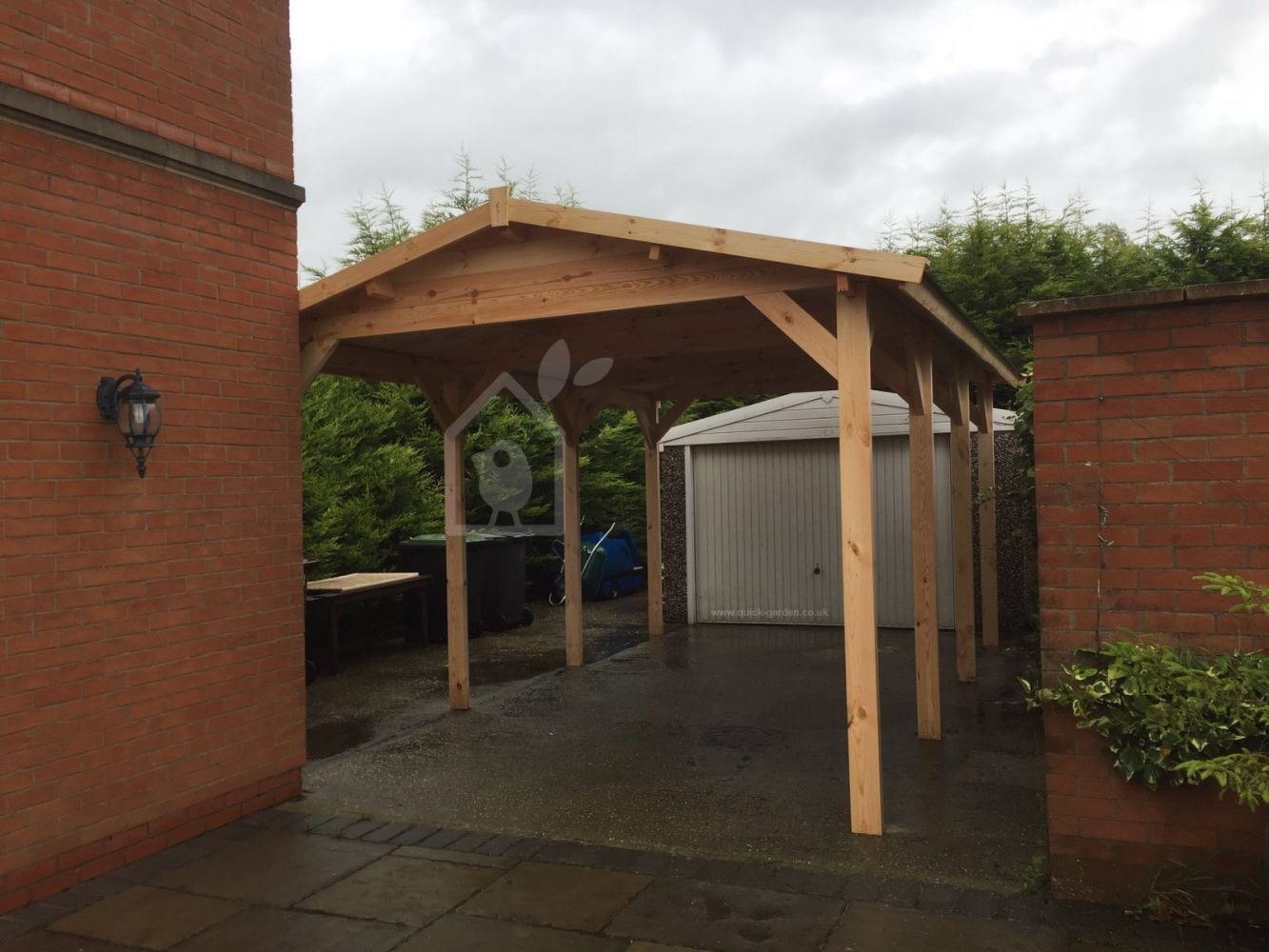 Single Wooden Carport CLASSIC, 3x6 m (10'x20'), 18 m²