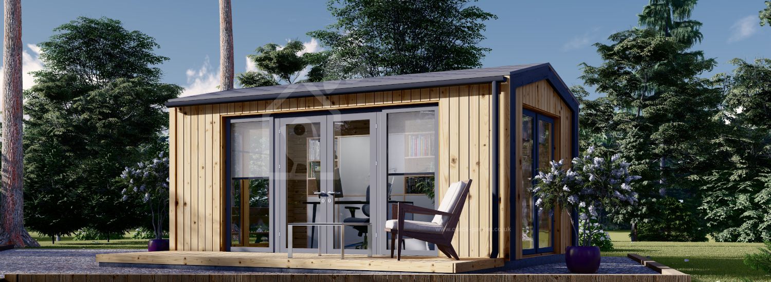 Garden Cabin EMMY S (Insulated, 34 mm + Cladding), 5x3 m, 15 m² visualization 1