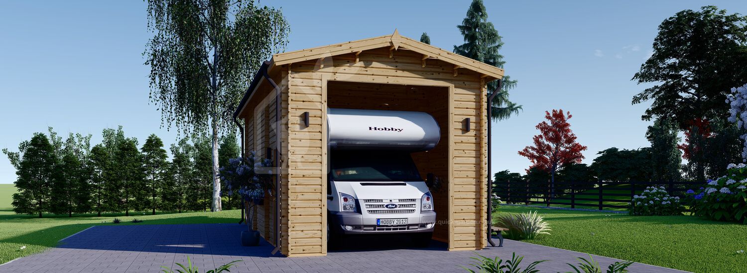 Wooden Garage for Camping Car 4m x 8m (13x26 ft) 44 mm