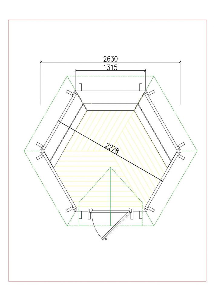 BBQ Hut KOTA 5 (44 mm), 2.6x2.3 m (9'x7'), 4.5 m²