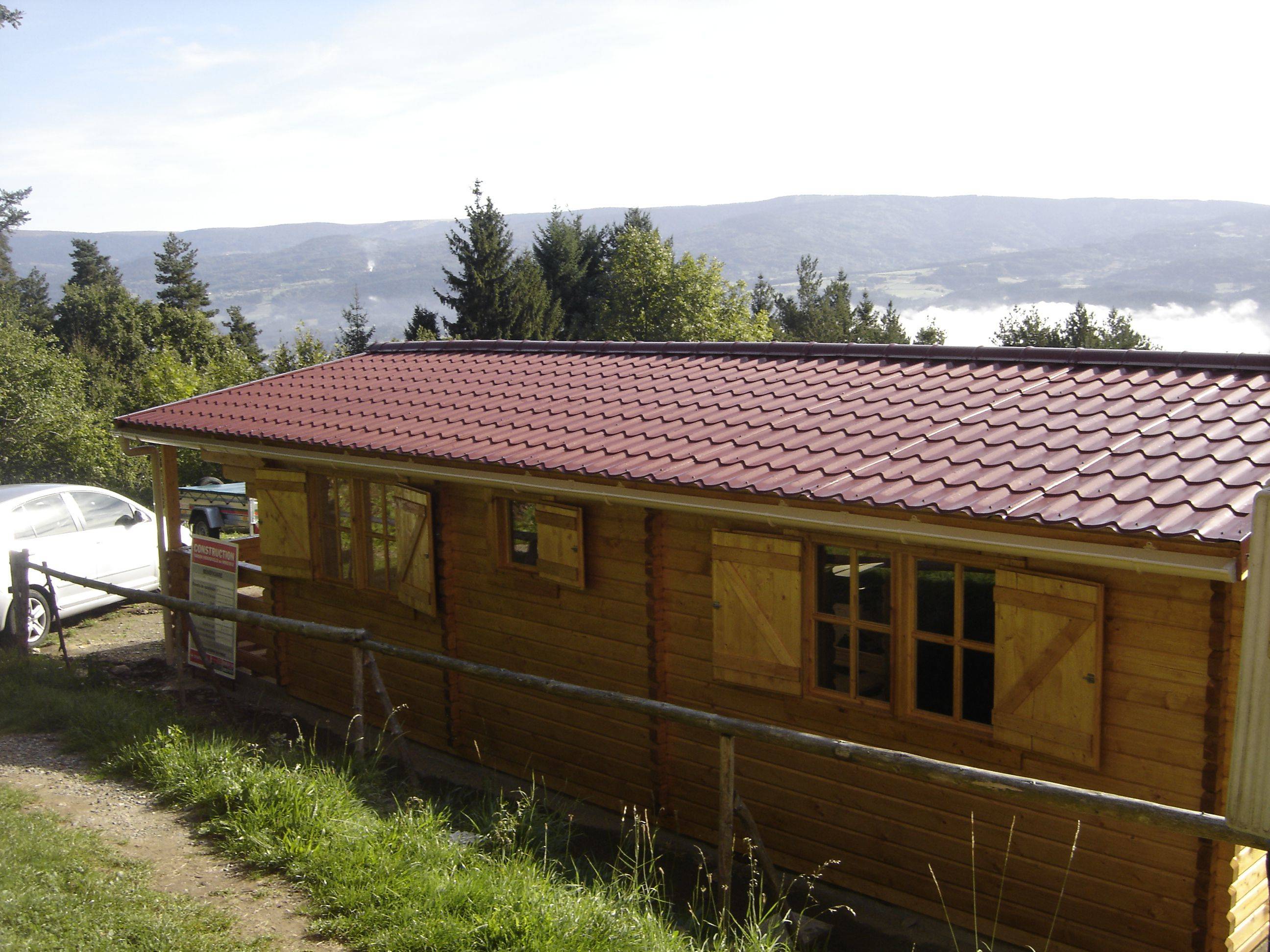 finished log cabin