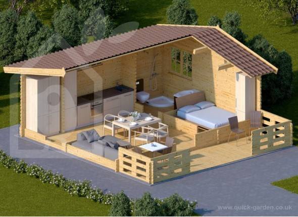 Design of the residential log cabin
